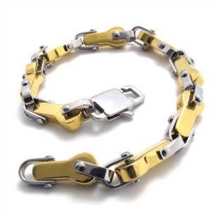 티타늄 팔찌 골드 실버 잠금 버튼 남성 팔찌 316리터 스테인레스 스틸 팔찌/Titanium bracelet gold silver lock buttons male bracelet 316l stainless steel bracelet
